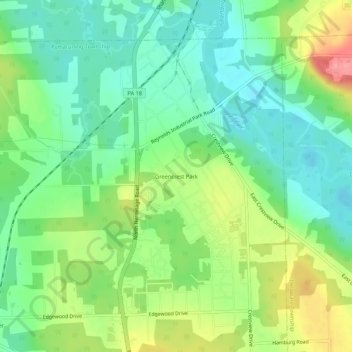 Greencrest Park topographic map, elevation, terrain