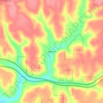 Magnolia topographic map, elevation, terrain
