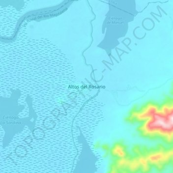 Altos del Rosario topographic map, elevation, terrain