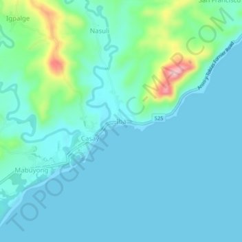 Iba topographic map, elevation, terrain