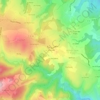 Le Colombier topographic map, elevation, terrain