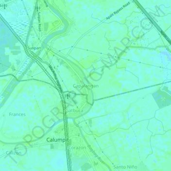 Capalangan topographic map, elevation, terrain