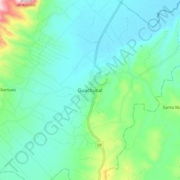 Guachucal topographic map, elevation, terrain