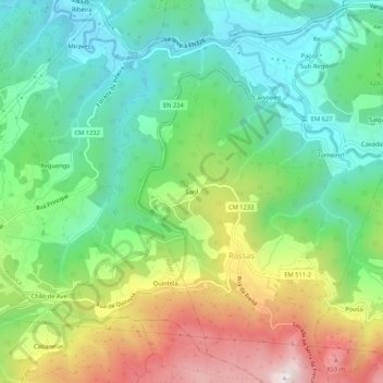 Saril topographic map, elevation, terrain