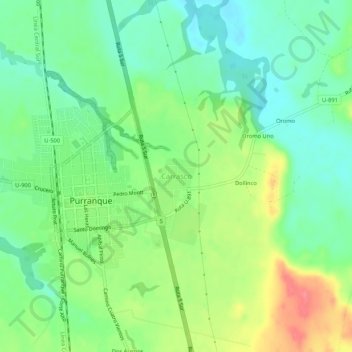 Carrasco topographic map, elevation, terrain