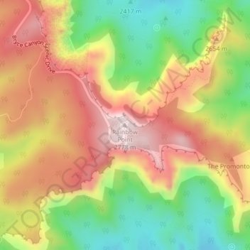 Rainbow Point topographic map, elevation, terrain
