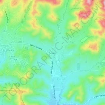 Tassajara topographic map, elevation, terrain
