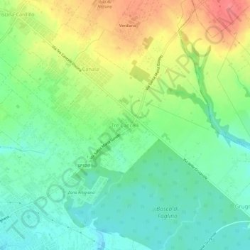 Tre Cancelli topographic map, elevation, terrain