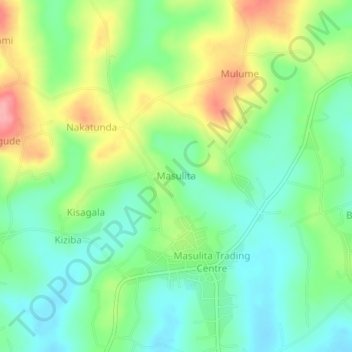 Masulita topographic map, elevation, terrain