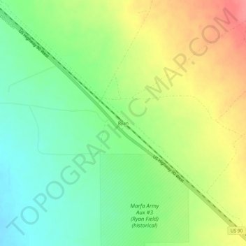Ryan topographic map, elevation, terrain