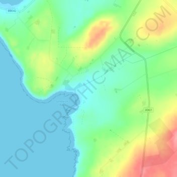 Sandwick topographic map, elevation, terrain