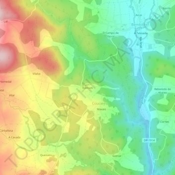 Bascuas topographic map, elevation, terrain