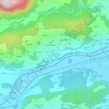 Tauchendorf topographic map, elevation, terrain