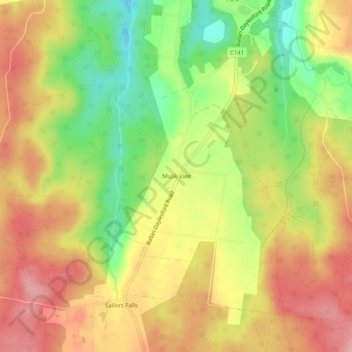 Muskvale topographic map, elevation, terrain