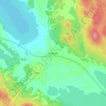Stråtjära topographic map, elevation, terrain