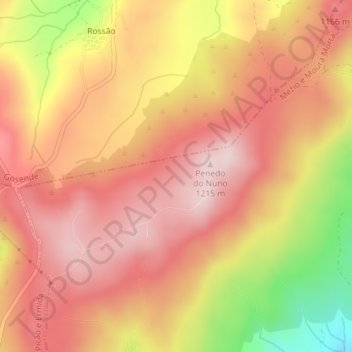 Serra de Bigorne topographic map, elevation, terrain
