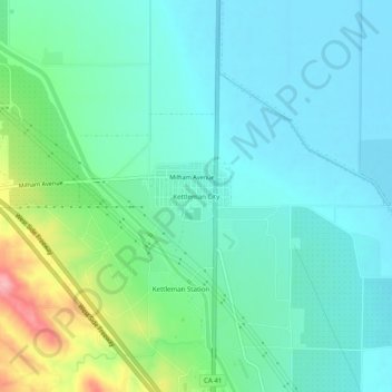 Kettleman City topographic map, elevation, terrain