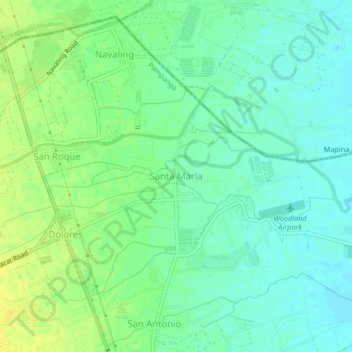 Santa Maria topographic map, elevation, terrain