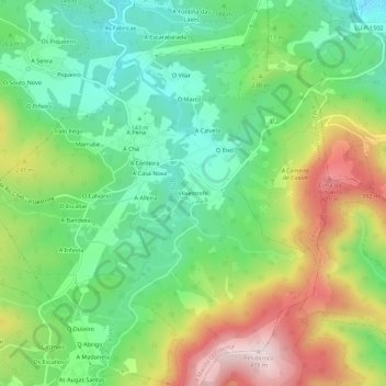 Vilaestrofe topographic map, elevation, terrain