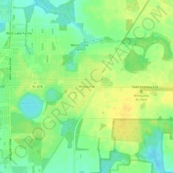 Wimauma topographic map, elevation, terrain