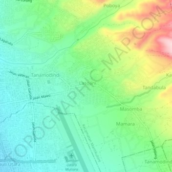 Mebere topographic map, elevation, terrain