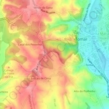 Cova da Moura topographic map, elevation, terrain