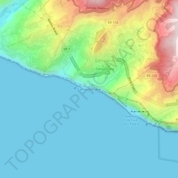 Calhau da Lapa topographic map, elevation, terrain