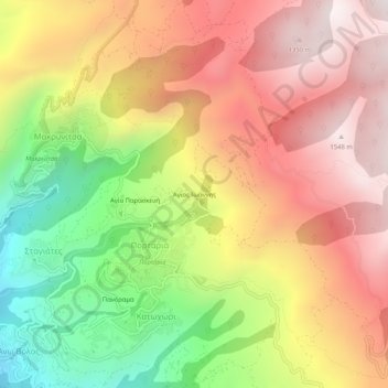 Agios Ioannis topographic map, elevation, terrain