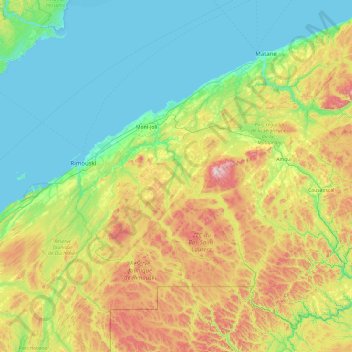 La Mitis topographic map, elevation, terrain