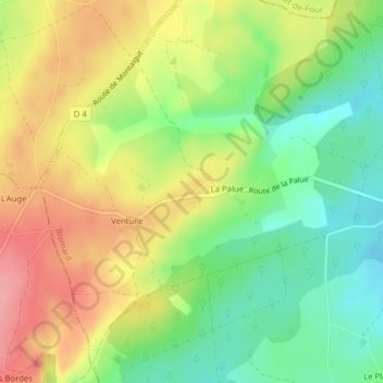 Les Bernards topographic map, elevation, terrain