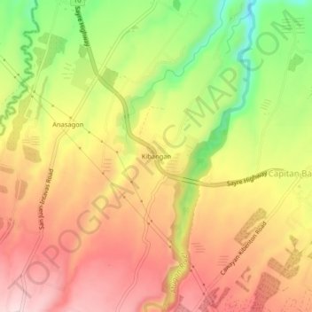 Kibangan topographic map, elevation, terrain
