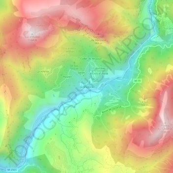 La Madone topographic map, elevation, terrain