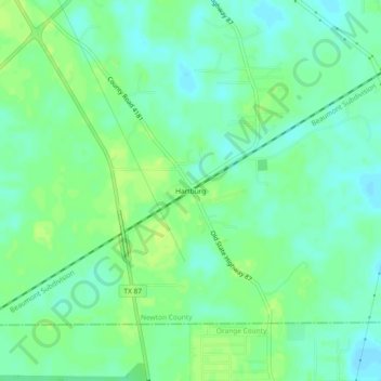Hartburg topographic map, elevation, terrain