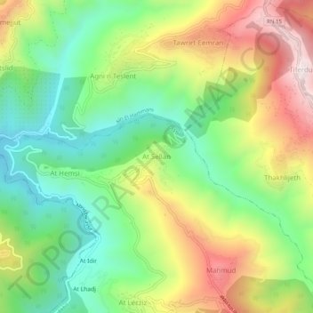 Aït Sellane topographic map, elevation, terrain