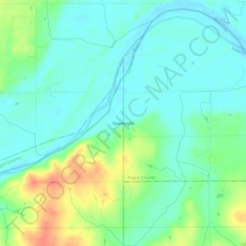 Goodnight topographic map, elevation, terrain