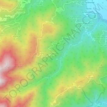 Provonda topographic map, elevation, terrain