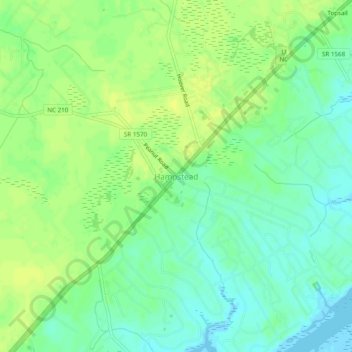 Hampstead topographic map, elevation, terrain