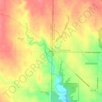 Scipio topographic map, elevation, terrain