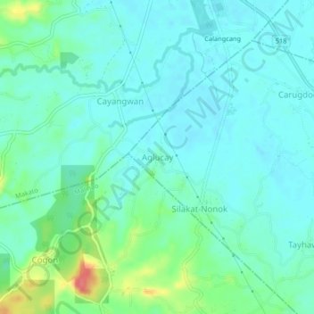 Aglucay topographic map, elevation, terrain