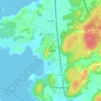 Kärradal topographic map, elevation, terrain