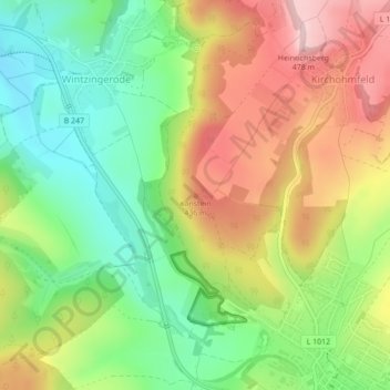 Kanstein topographic map, elevation, terrain