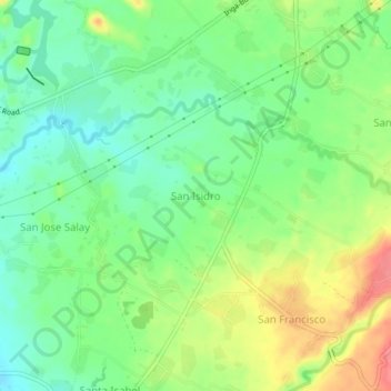 San Isidro topographic map, elevation, terrain