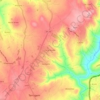 Carne Assada topographic map, elevation, terrain