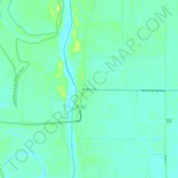 Butte City topographic map, elevation, terrain