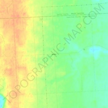 Jeddo topographic map, elevation, terrain