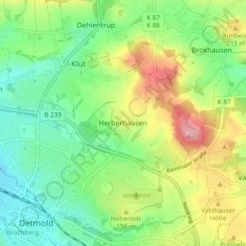 Herberhausen topographic map, elevation, terrain
