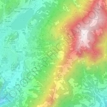Fovo alto topographic map, elevation, terrain