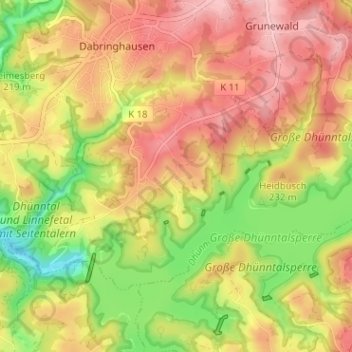Forthausen topographic map, elevation, terrain