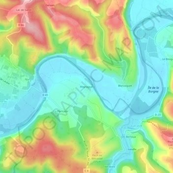 Meyraguet topographic map, elevation, terrain