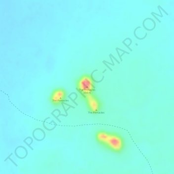 The Pinnacles topographic map, elevation, terrain